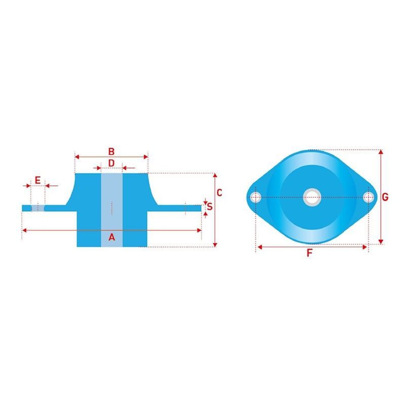 Ayak Tip Kulaklı Titreşim Sönümleme Takozları ATK-004